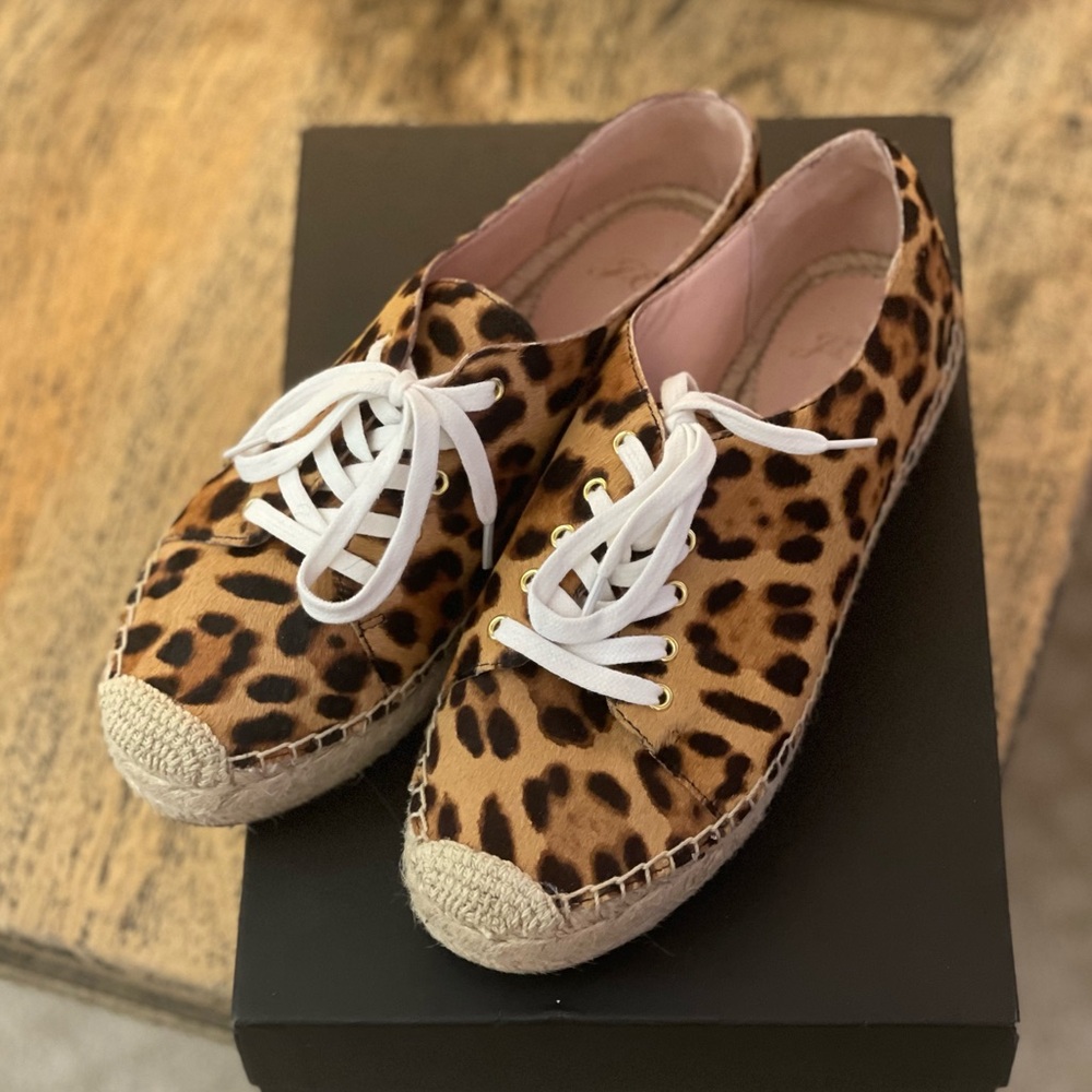 J.Crew canvas espadrilles in calf hair. Size 8.5